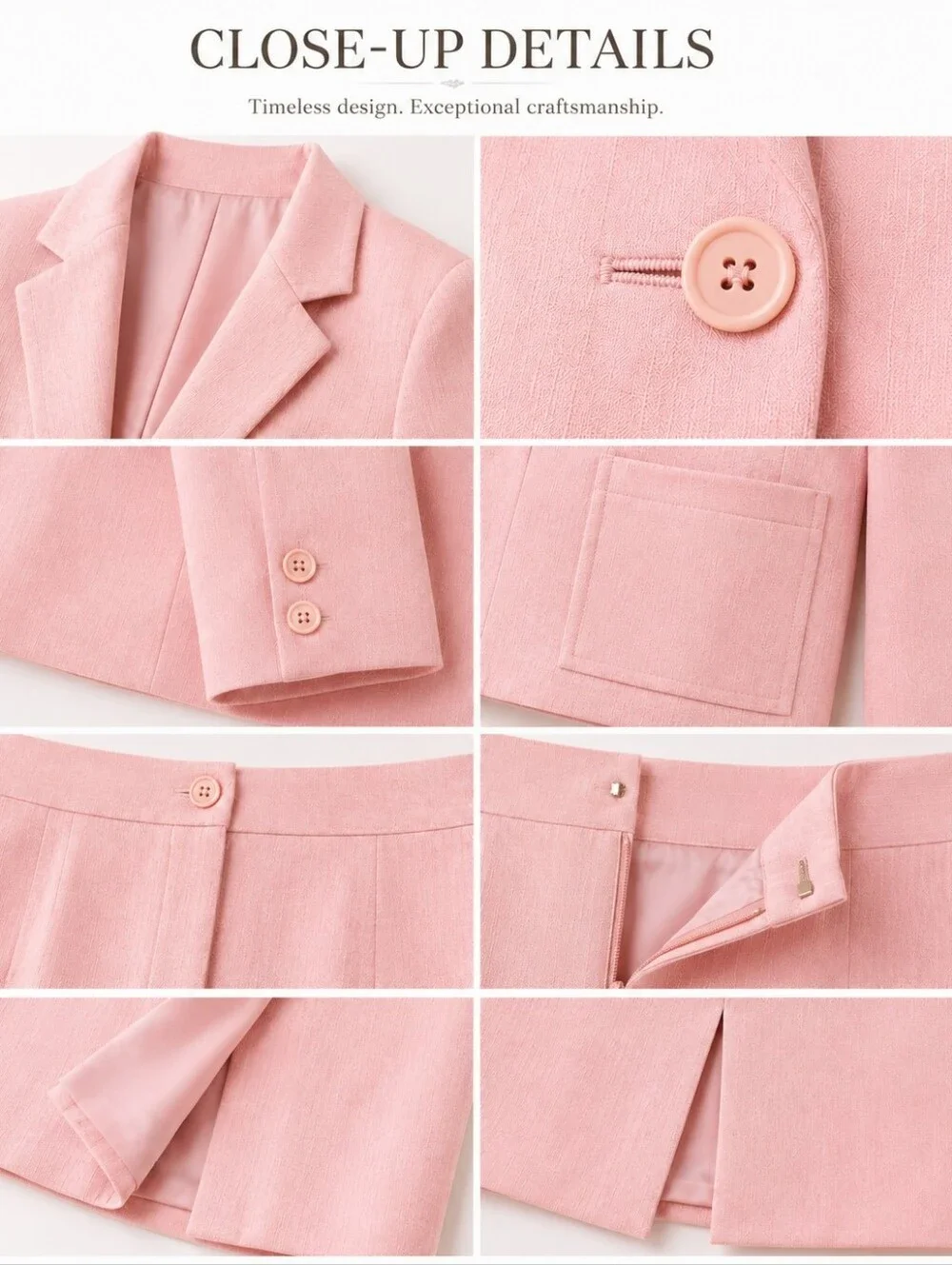 Roth LeCover | Pink Vintage Linen Blend 2-Piece Skirt Suit | Size 14